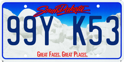 SD license plate 99YK53