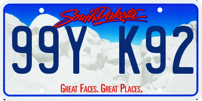 SD license plate 99YK92