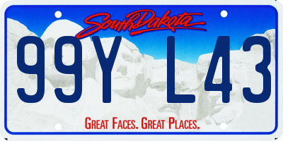 SD license plate 99YL43