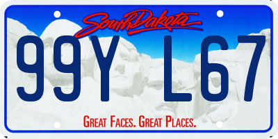 SD license plate 99YL67