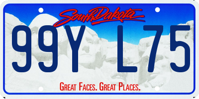 SD license plate 99YL75