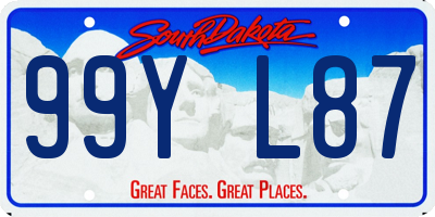 SD license plate 99YL87