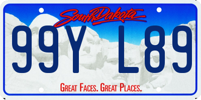 SD license plate 99YL89