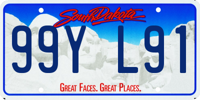 SD license plate 99YL91