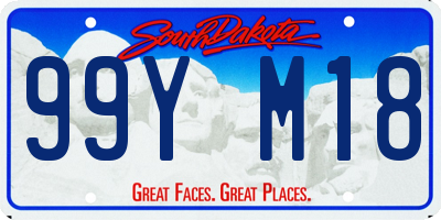 SD license plate 99YM18