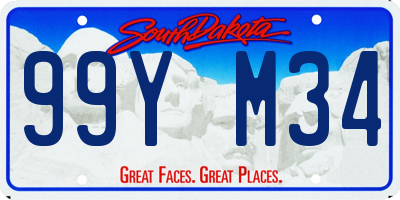 SD license plate 99YM34