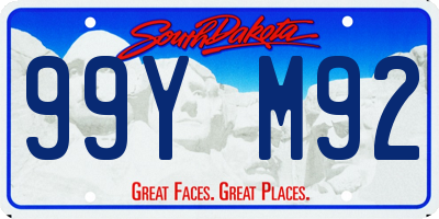 SD license plate 99YM92