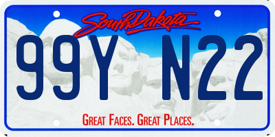 SD license plate 99YN22