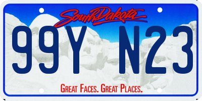SD license plate 99YN23