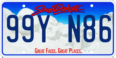 SD license plate 99YN86