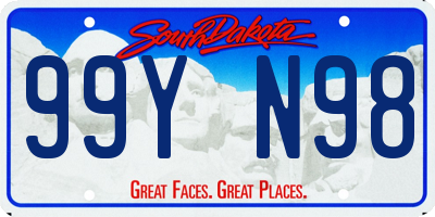 SD license plate 99YN98