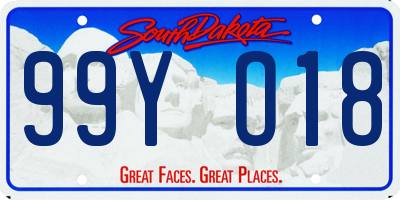 SD license plate 99YO18