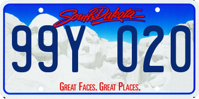 SD license plate 99YO20
