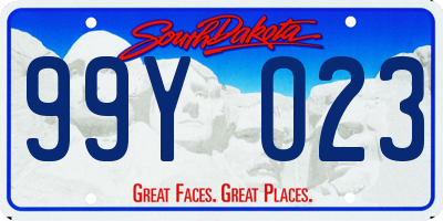 SD license plate 99YO23