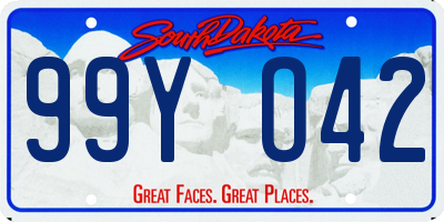 SD license plate 99YO42
