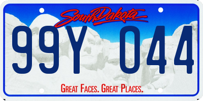 SD license plate 99YO44