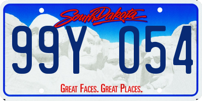 SD license plate 99YO54