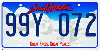SD license plate 99YO72