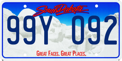 SD license plate 99YO92