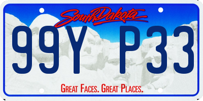 SD license plate 99YP33