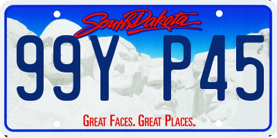 SD license plate 99YP45