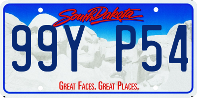SD license plate 99YP54