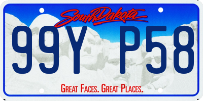 SD license plate 99YP58