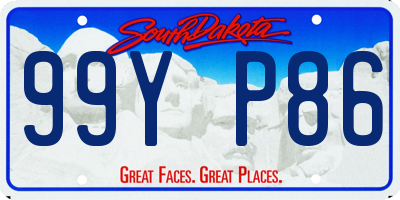 SD license plate 99YP86