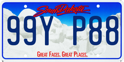 SD license plate 99YP88