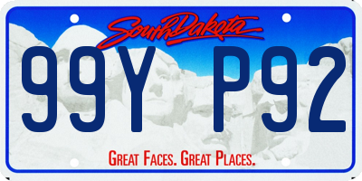 SD license plate 99YP92