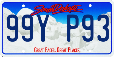 SD license plate 99YP93