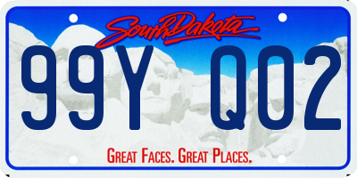SD license plate 99YQ02
