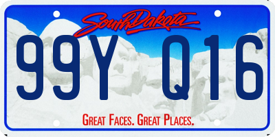 SD license plate 99YQ16