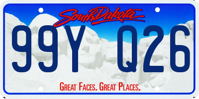 SD license plate 99YQ26