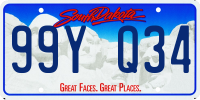 SD license plate 99YQ34