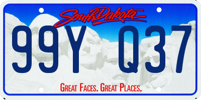 SD license plate 99YQ37