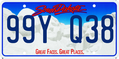 SD license plate 99YQ38