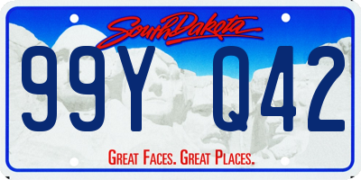 SD license plate 99YQ42
