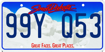 SD license plate 99YQ53