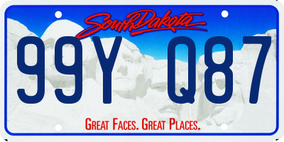 SD license plate 99YQ87