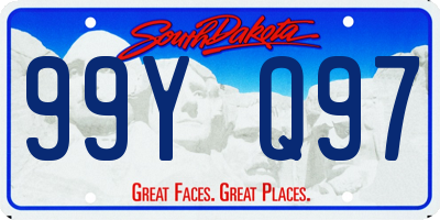 SD license plate 99YQ97