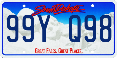SD license plate 99YQ98