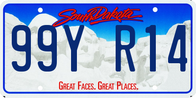 SD license plate 99YR14