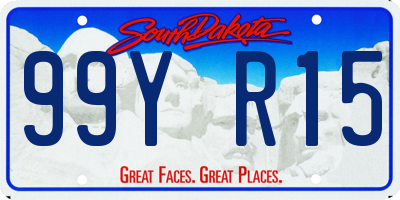 SD license plate 99YR15