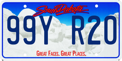 SD license plate 99YR20