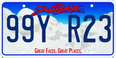 SD license plate 99YR23