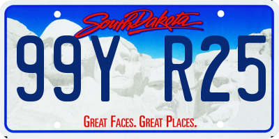 SD license plate 99YR25