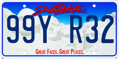 SD license plate 99YR32