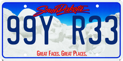 SD license plate 99YR33