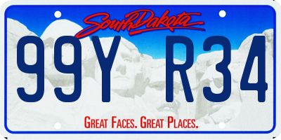 SD license plate 99YR34